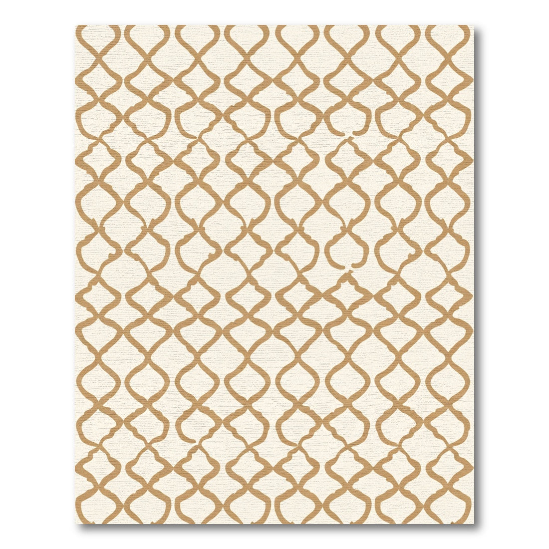 Golden Cream Lattice Connective Shapes Rug