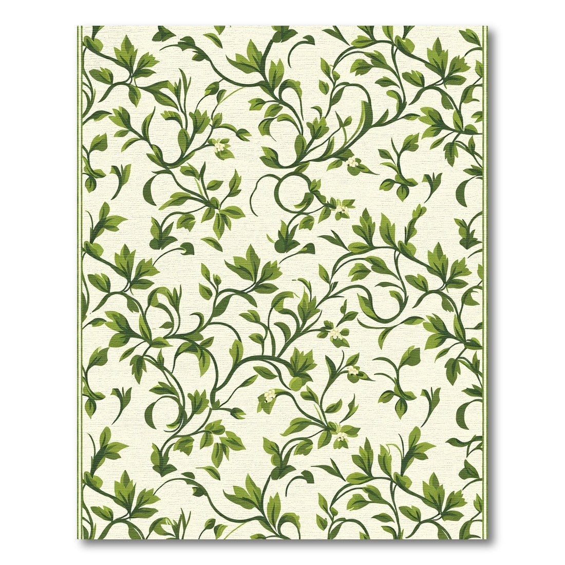 Green Leafy Vine Botanical Swirl Rug
