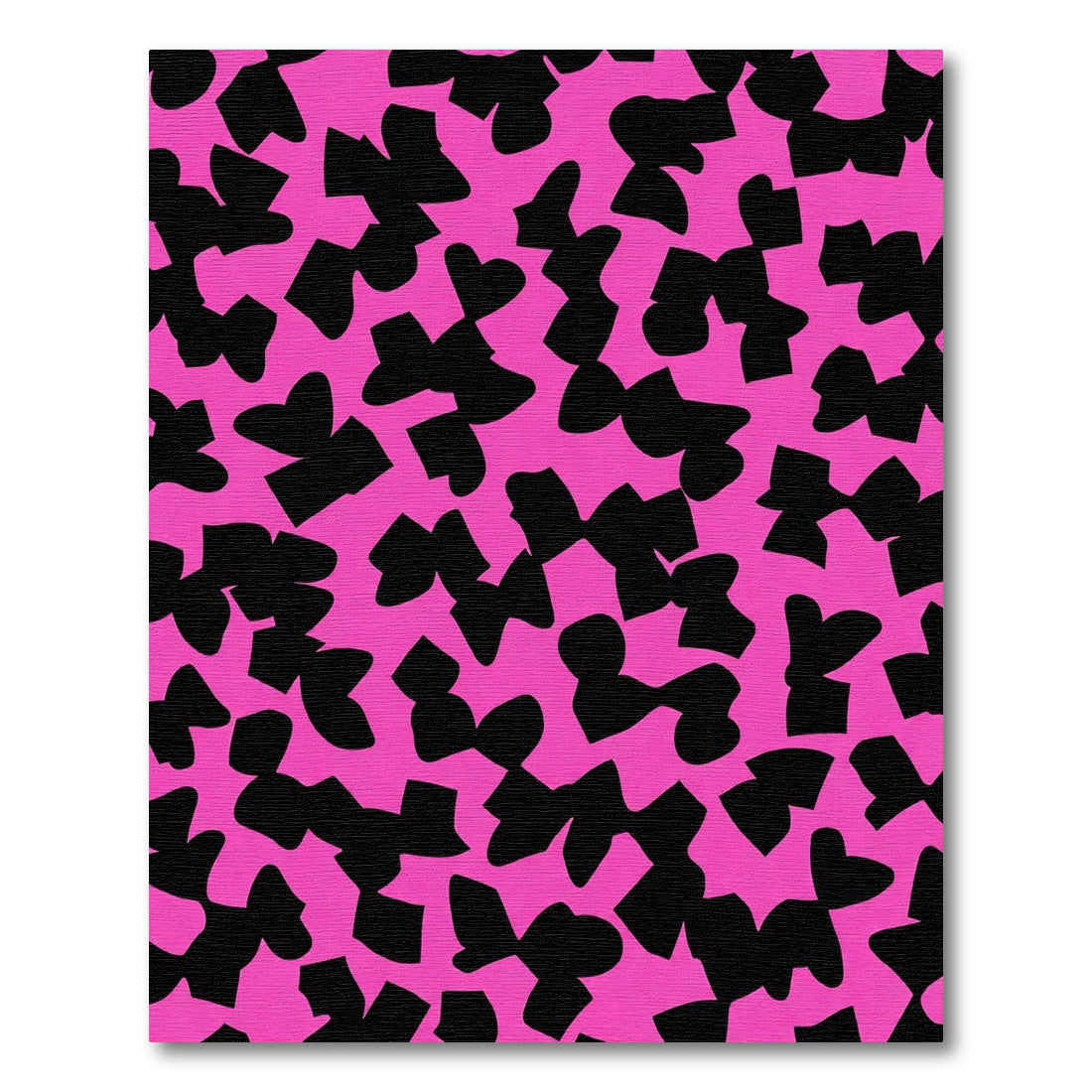 Hot Pink Black Abstract Bow Tie Rug