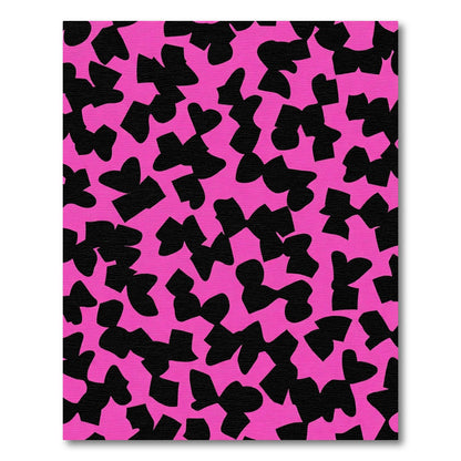 Hot Pink Black Abstract Bow Tie Rug