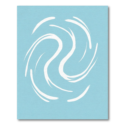 Pale Blue Swirled Brush Stroke Rug