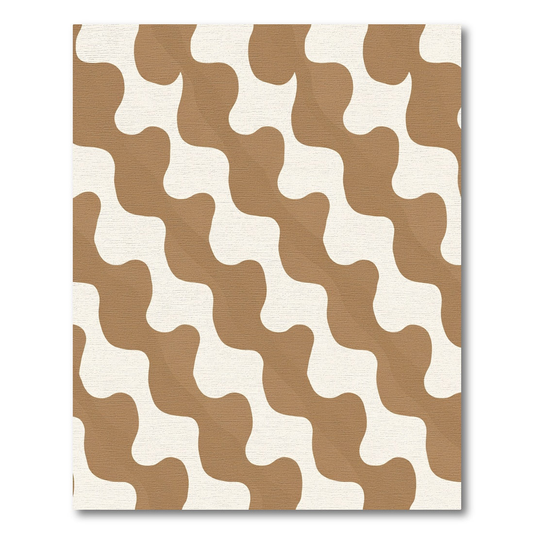 Wavy brown ivory organic stripes Rug