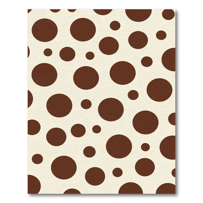 Brown Cream Polka Dot Concentric Circles Rug