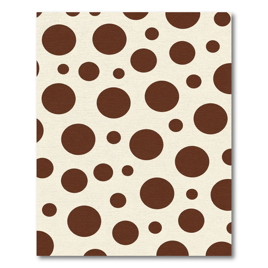 Brown Cream Polka Dot Concentric Circles Rug