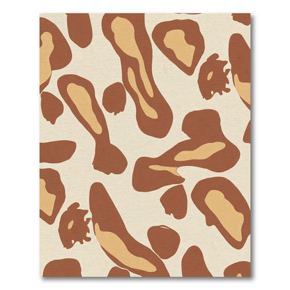 Neutral Brown Abstract Animal Spots Rug