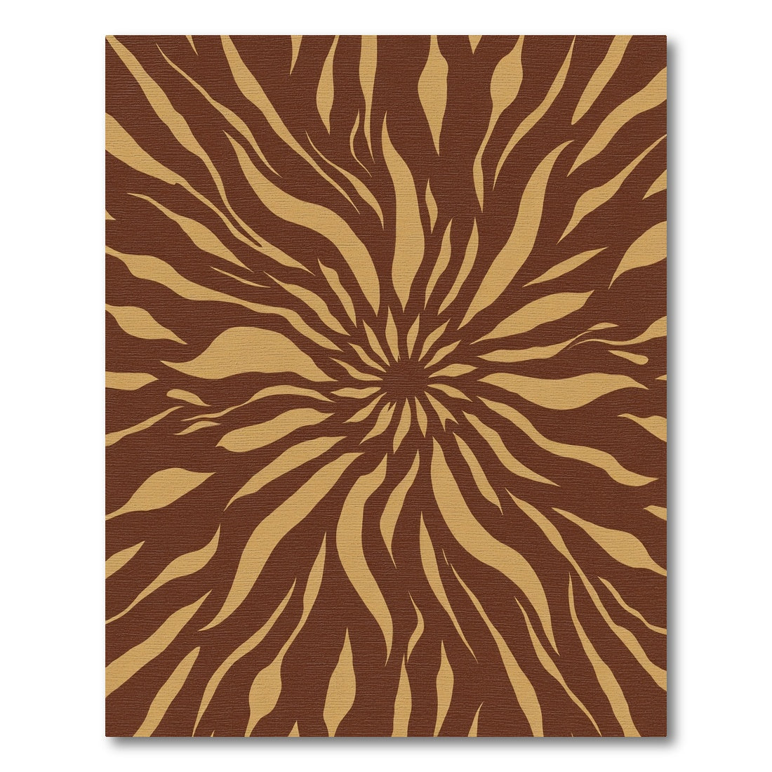 Brown and Gold Abstract Burst Rug