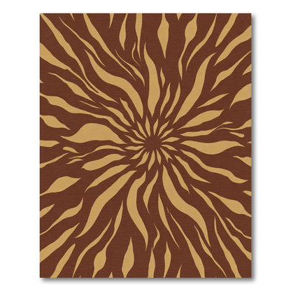 Brown and Gold Abstract Burst Rug