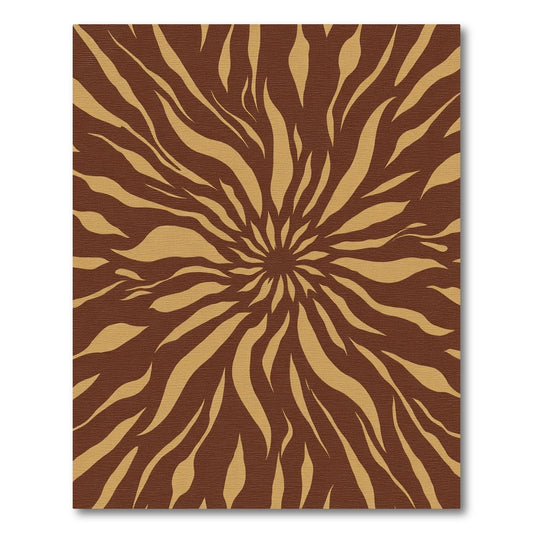 Brown and Gold Abstract Burst Rug
