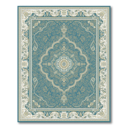 Teal Persian Medallion Area Rug