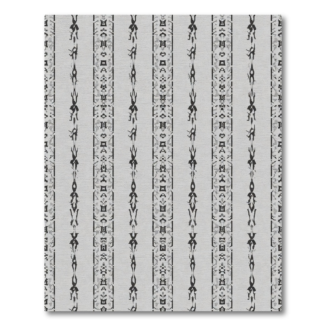 Abstract Gray Striped Vertical Figures Rug
