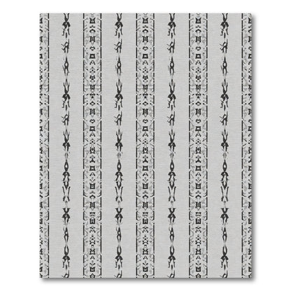 Abstract Gray Striped Vertical Figures Rug