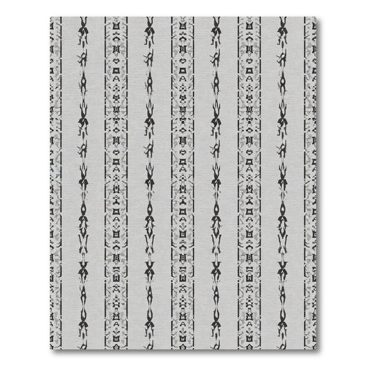 Abstract Gray Striped Vertical Figures Rug