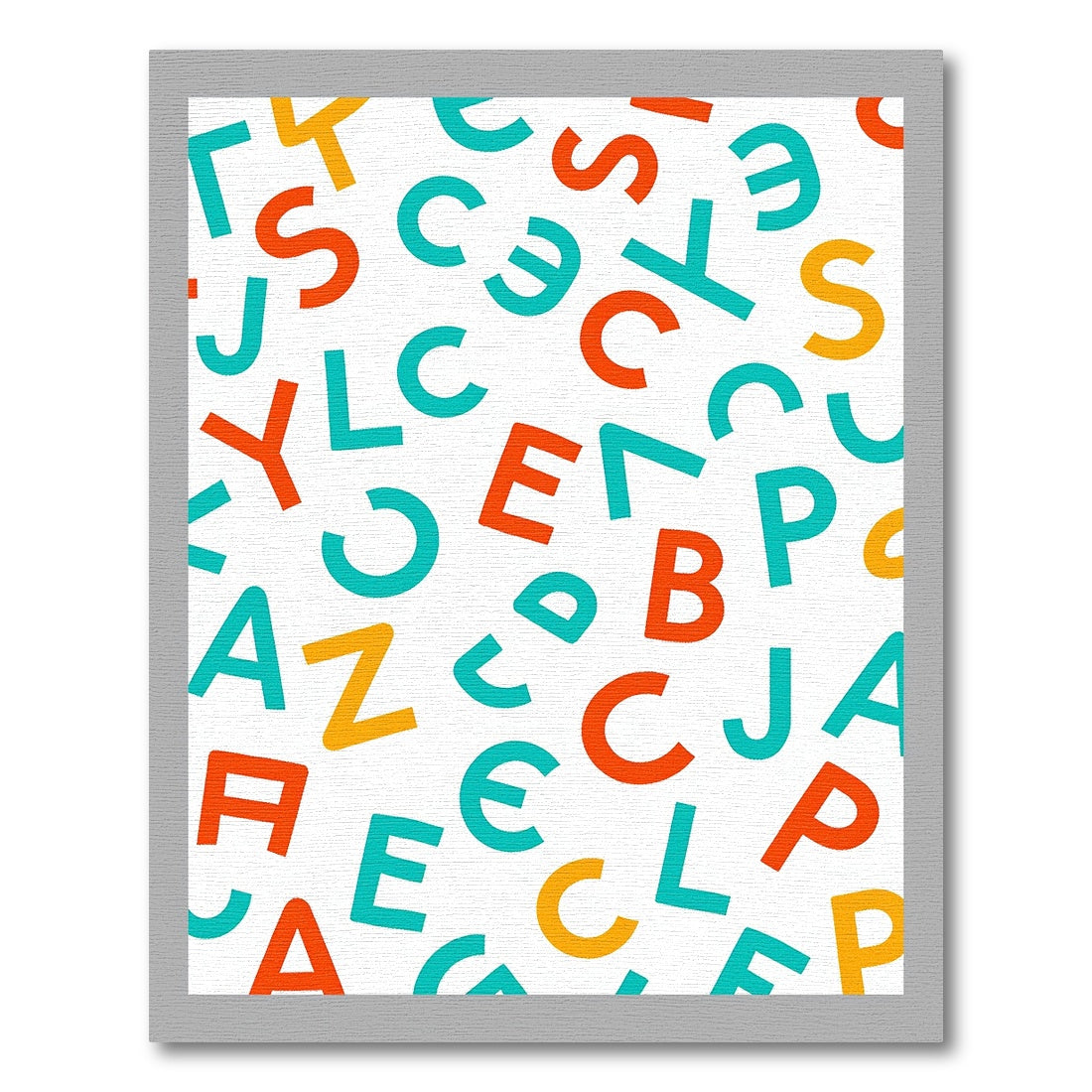 Red Blue Yellow Alphabet Collage Rug