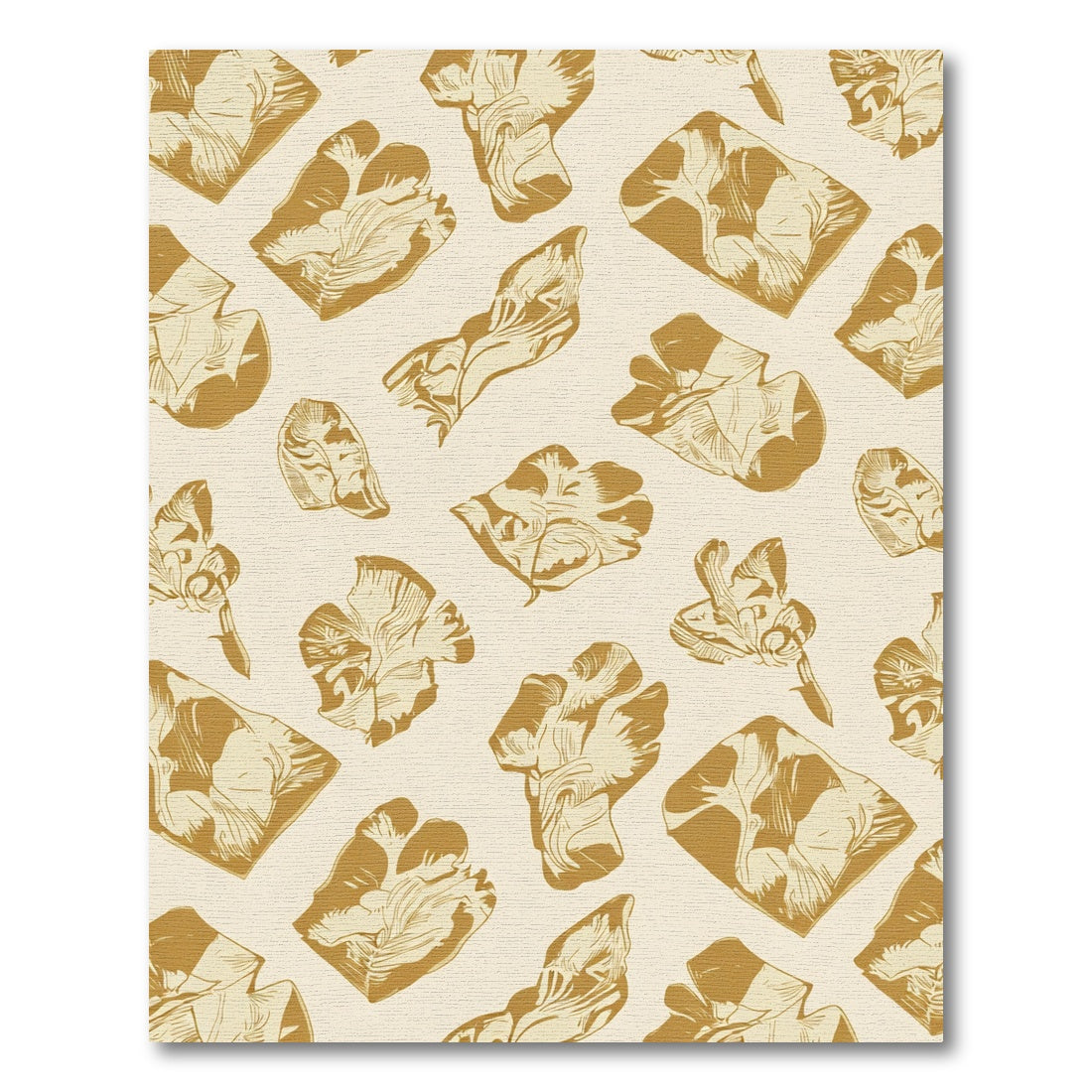 Golden Ochre Floral Organic Arrangement Rug