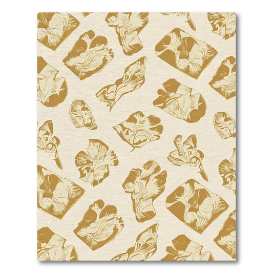 Golden Ochre Floral Organic Arrangement Rug