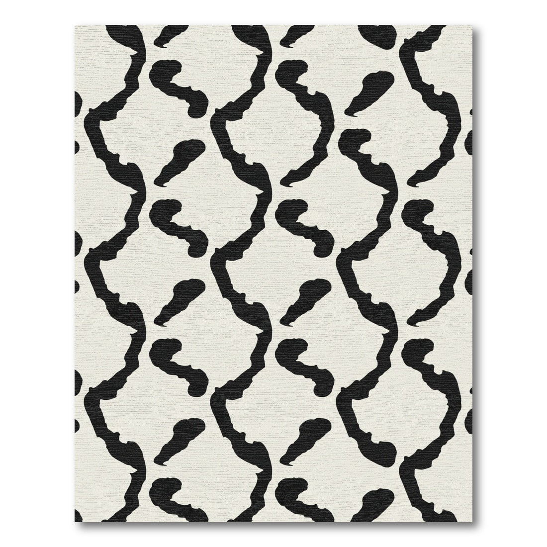 Abstract Black Organic Swirl Rug