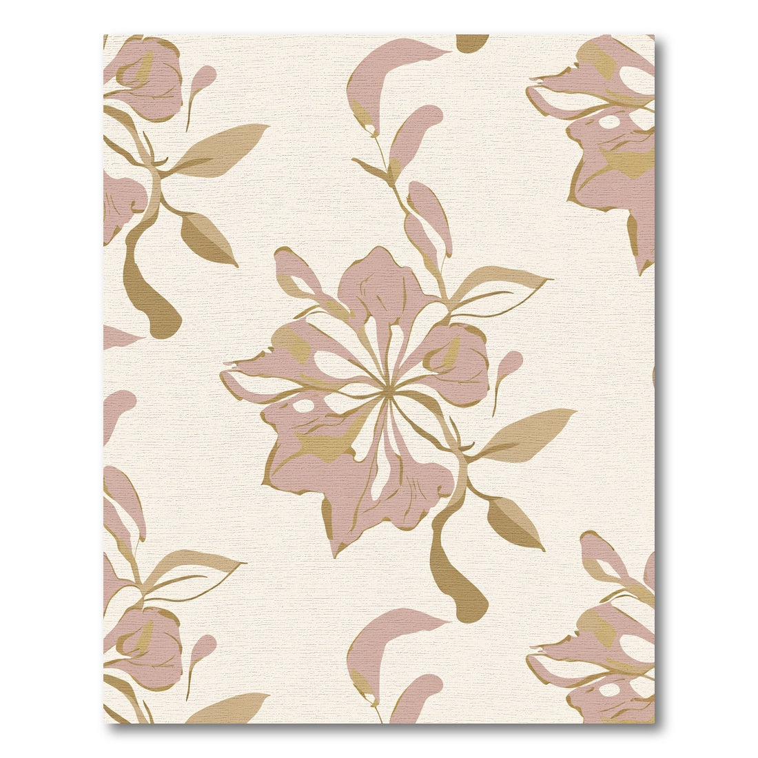 Soft Pink Abstract Floral Branch Rug