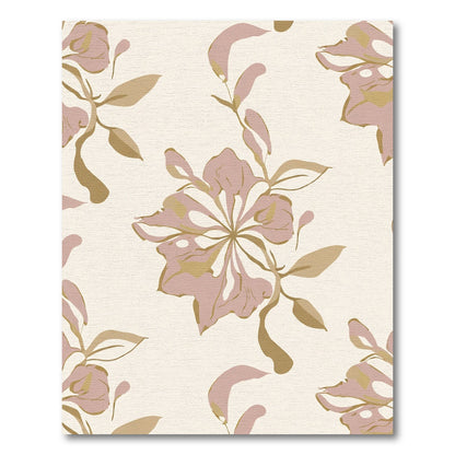 Soft Pink Abstract Floral Branch Rug