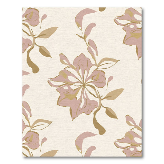 Soft Pink Abstract Floral Branch Rug