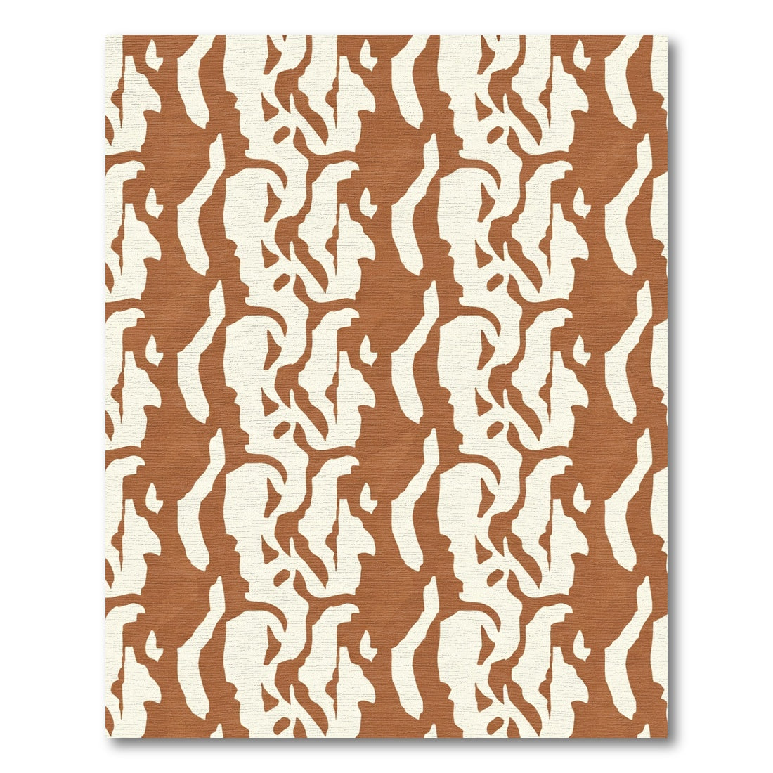 Terracotta Cream Abstract Animal Hide Rug