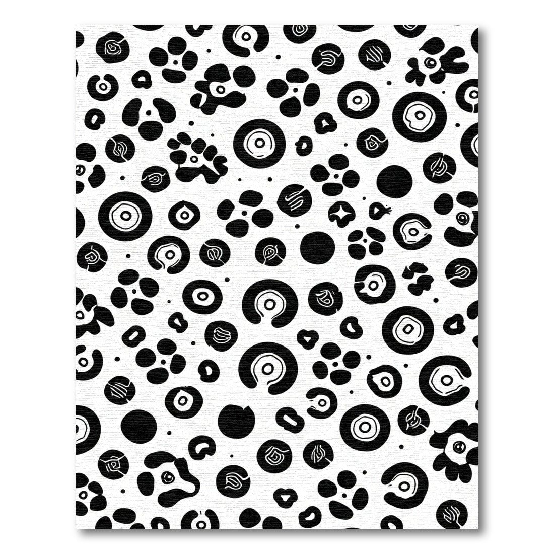 Black White Organic Spot Medallion Rug