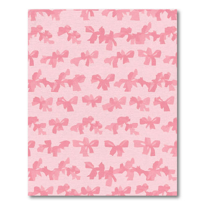 Pink Bows Repeat Gentle Texture Rug