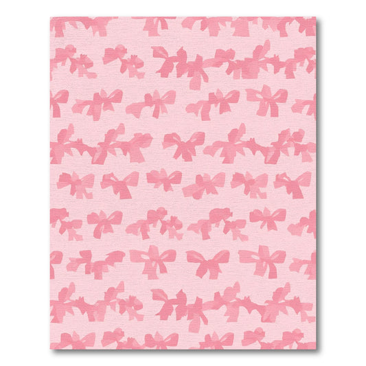 Pink Bows Repeat Gentle Texture Rug
