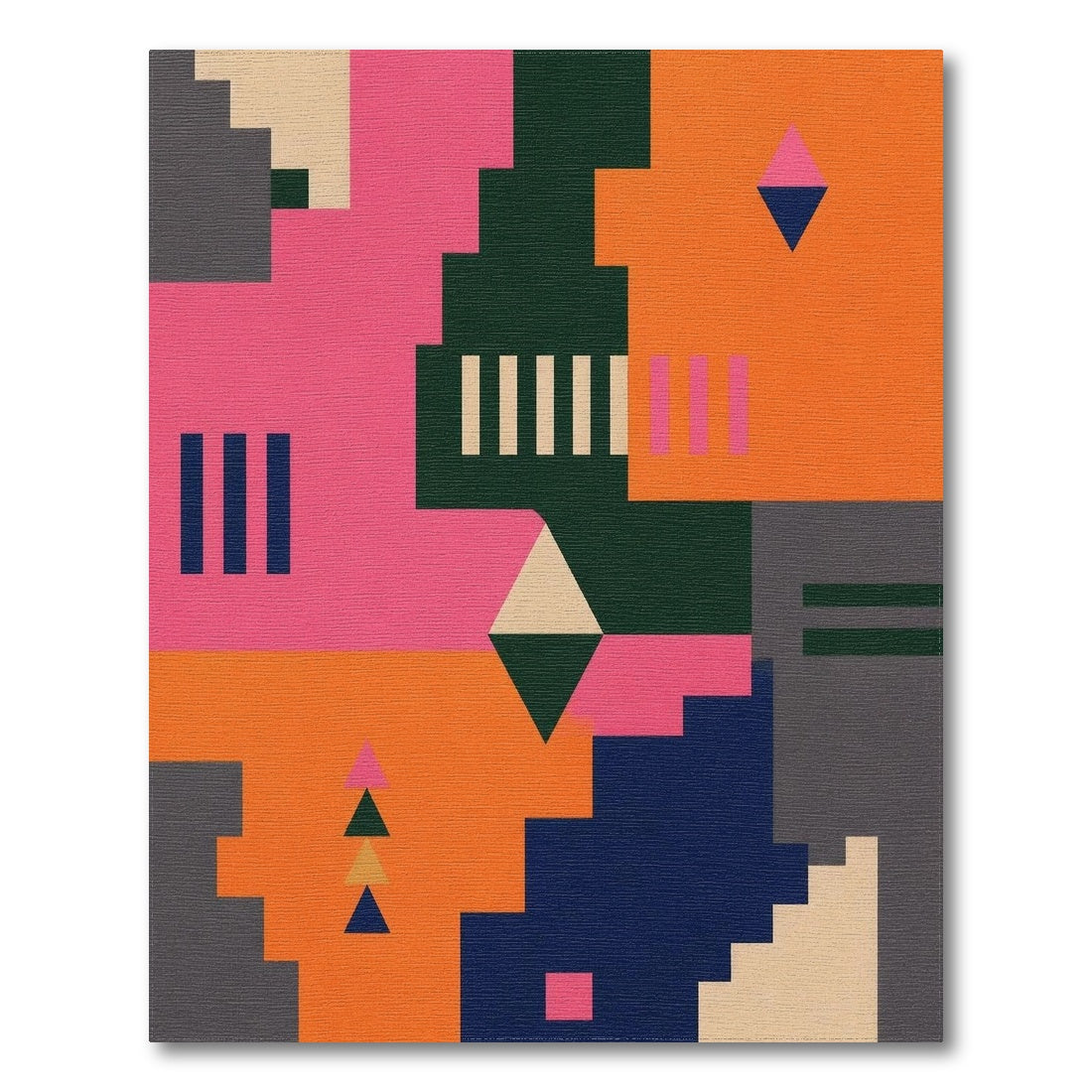 Bold Geometric Multi-Color Area Rug