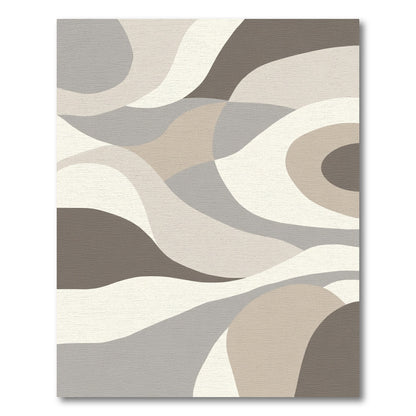Earthy Dune Abstract Wave Rug
