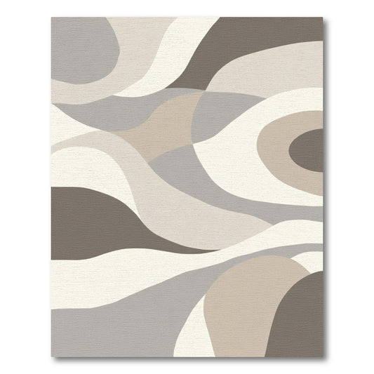 Earthy Dune Abstract Wave Rug