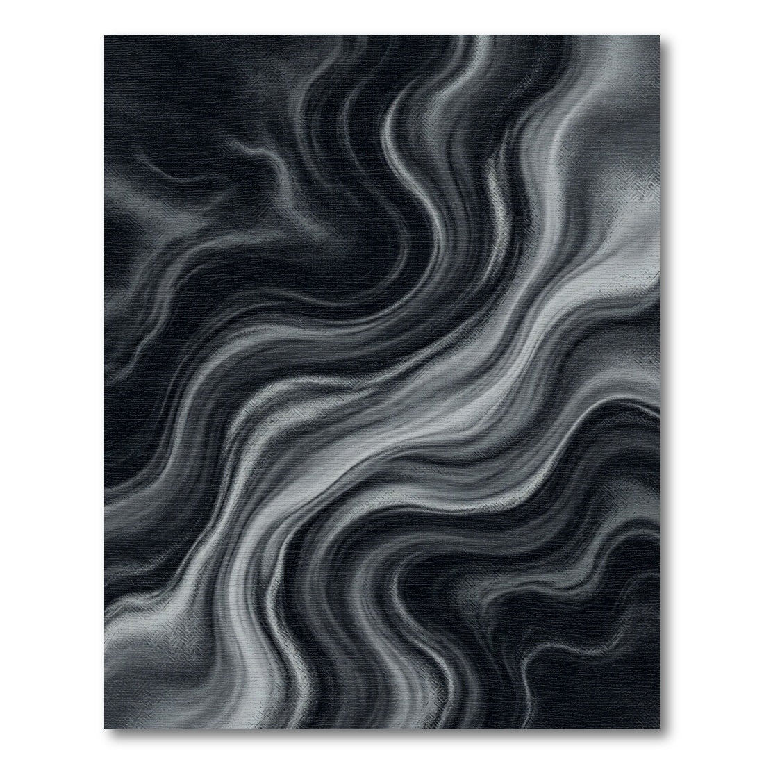 Dark Gray Fluid Swirl Abstract Rug