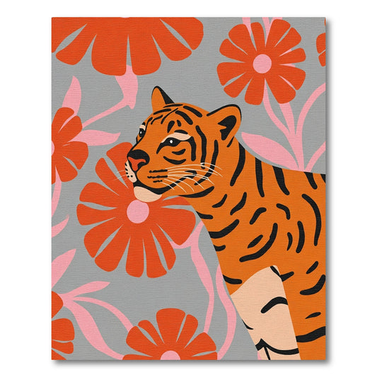 Orange Tiger Floral Grove Rug