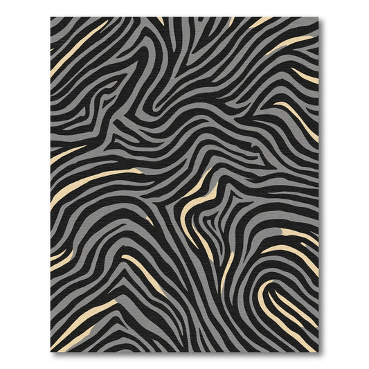 Gray and Gold Zebra Stripe Rug