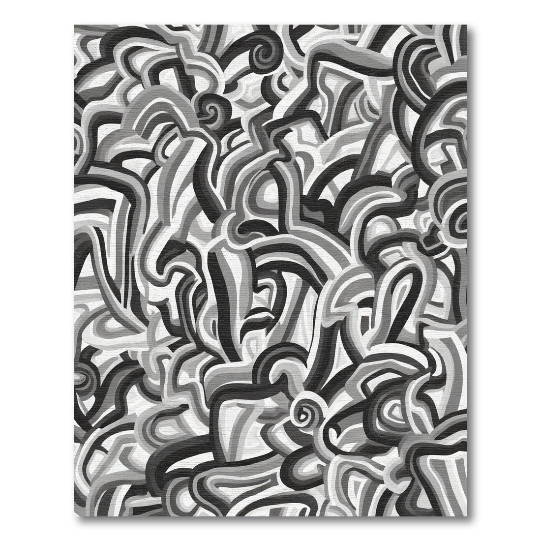 Monochromatic Swirl Abstract WavesRug Rug