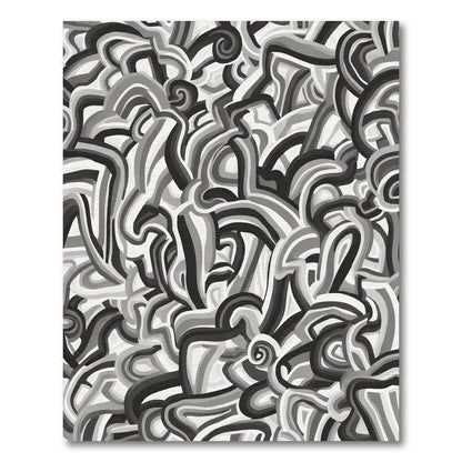 Monochromatic Swirl Abstract WavesRug Rug
