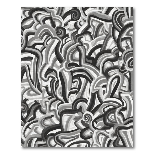 Monochromatic Swirl Abstract WavesRug Rug