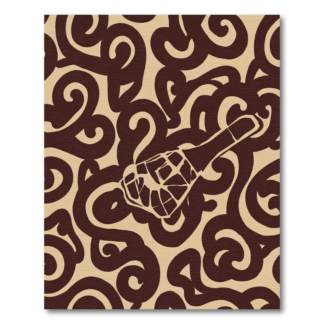 Brown Swirls with Outline Cork Bottle Rug