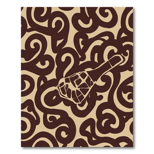 Brown Swirls with Outline Cork Bottle Rug