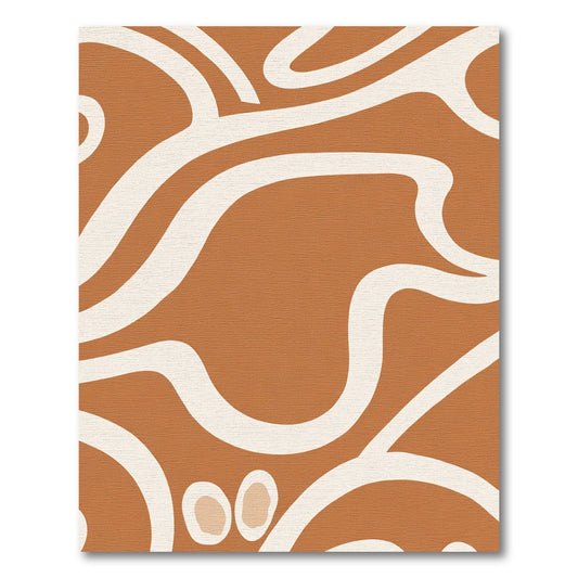 Earthy Abstract Organic Swirl Rug