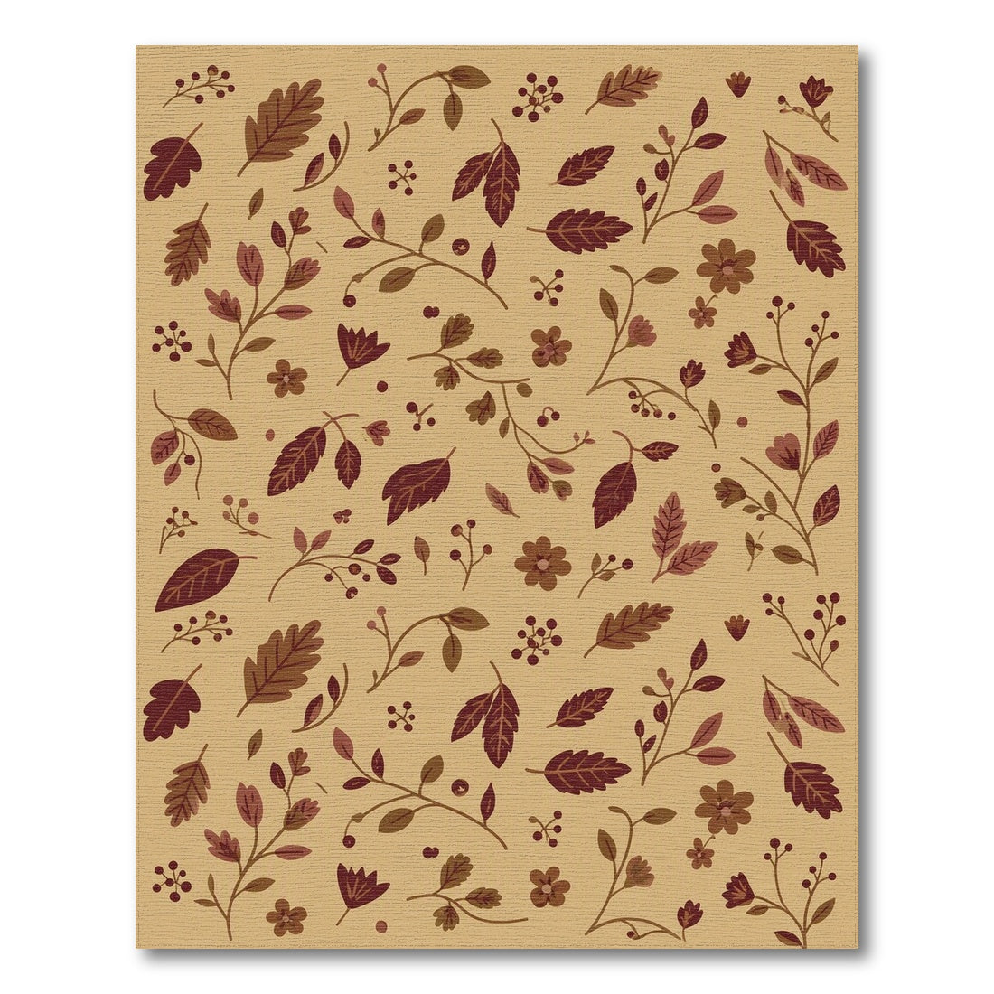 Vintage Brown Botanical Area Rug