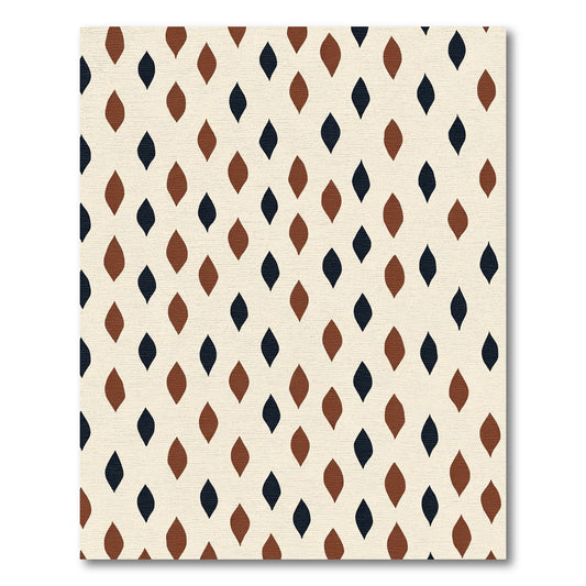 Terracotta Navy Leaf Scatter Rug