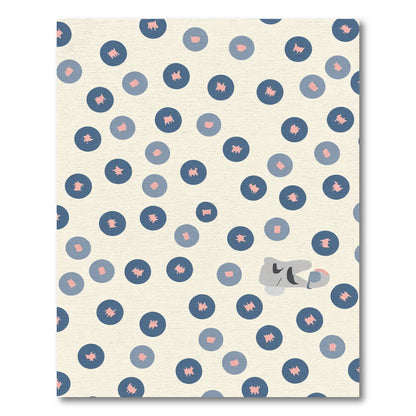 Navy Blue Pink Teal Circles Composition Rug