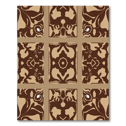 Brown Beige Organic Swirls Medallion Rug