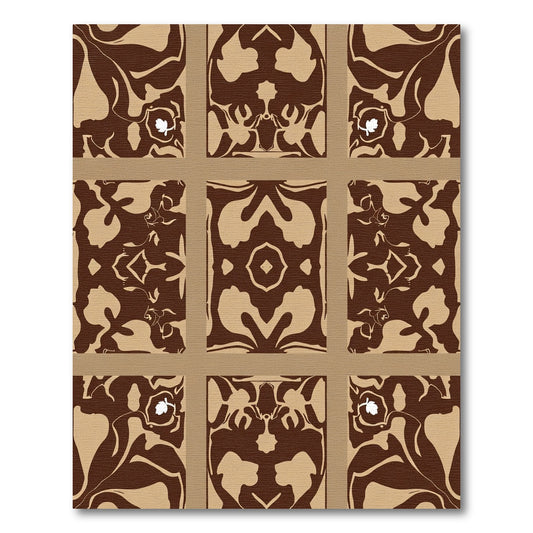 Brown Beige Organic Swirls Medallion Rug