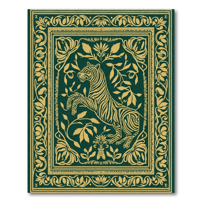 Emerald Gold Tiger Botanical Garden Rug