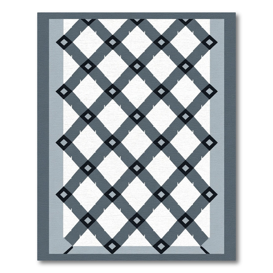 Modern Slate Diamond Lattice Rug