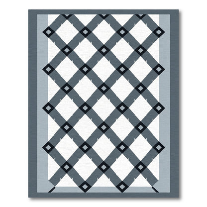 Modern Slate Diamond Lattice Rug