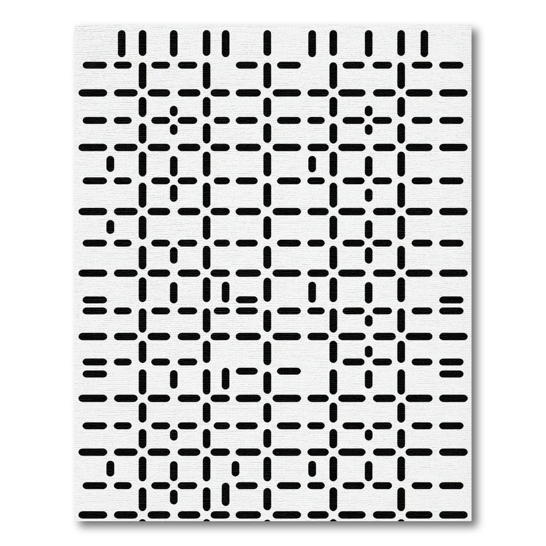 Modern Black White Grid Forms Rug