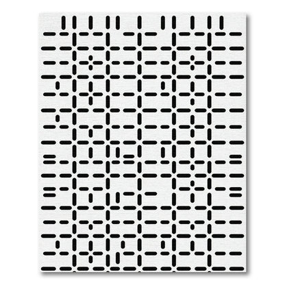 Modern Black White Grid Forms Rug