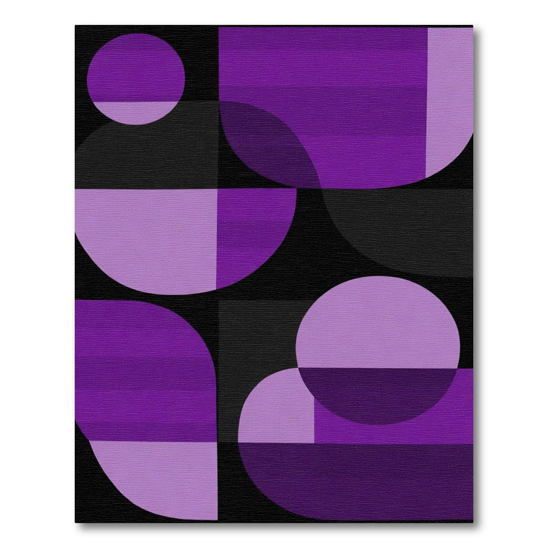Violet Geometric Circles and Rectangles Rug